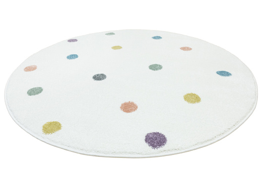 Okrągły Dywan Lima C275A cream/lila Krem Kropki