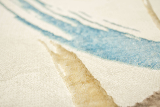 Lśniący Dywan Allora Plus G367A cream/beige Beż Krem Turkus Abstrakcja