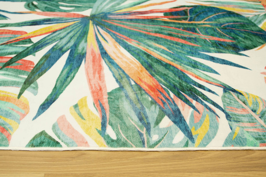 Dywan Summer Tropical Zieleń Liście Palmy Antypoślizgowy