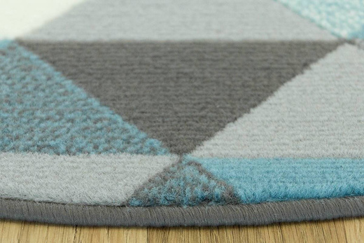 Okrągły Dywan Luna 503430/95832 trójkąty blue