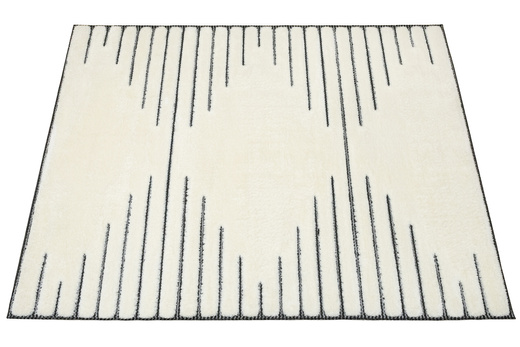 Dywan Shaggy Lula Soft IM43A Black/Bone Romby Krem Czarny Grafit