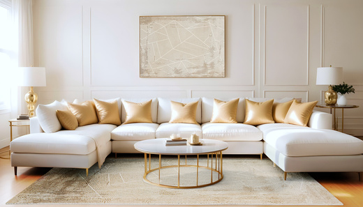 Lśniący Dywan Allora Plus F356A l.brown/beige Beż Złoty Trójkąty