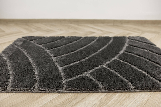 Dywanik Łazienkowy Antypoślizgowy Sash Dark Grey Ciemny Szary Pasy