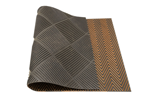 Wycieraczka gumowa kolor M58 dwustronna antypoślizgowa brąz czerń jodełka karo