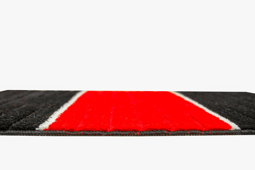 Komplet 2-częściowy Łazienkowy Como Red Czerwony Czarny Pasy