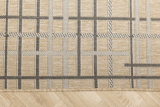 Dywan Sznurkowy Antypoślizgowy Flex 19507/P01 Beż Grafitowy w Kreski Paski