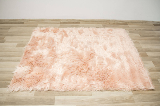 Dywan Skóra Róż Lśniący Shaggy