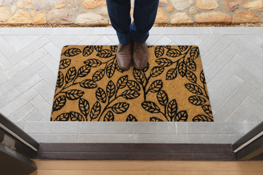 Antypoślizgowa Wycieraczka Kokosowa Retro Listki