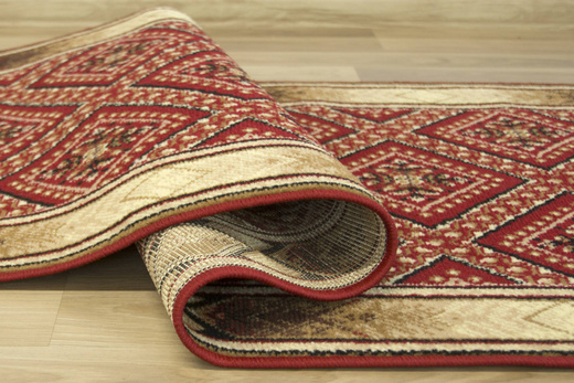 Chodnik Gold 371/22 bordowy szerokość 100 cm