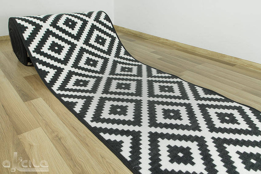 Antypoślizgowy chodnik romby czarny 91 szerokość 80 cm