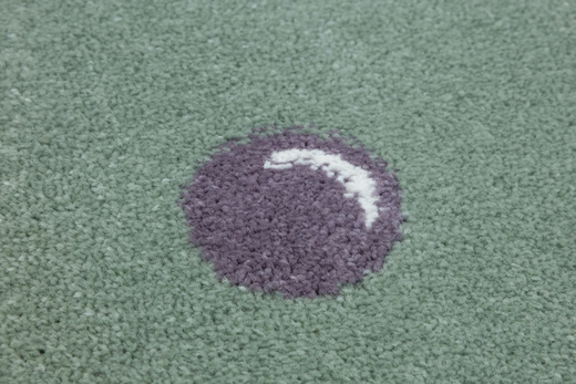 Wykładzina Dziecięca Lima C275b green/cream Zieleń Kropki Bańki szerokość 4 m