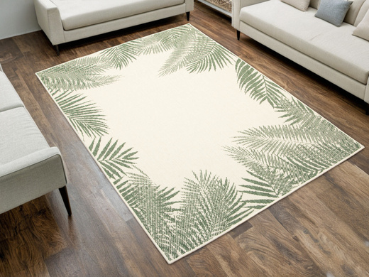 Dywan Dwustronny Sznurkowy Brussels 205183/10520 green liście palmy Outdoor