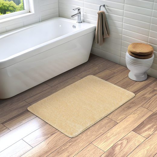 Dywanik Łazienkowy Antypoślizgowy Malmo Beż Shaggy