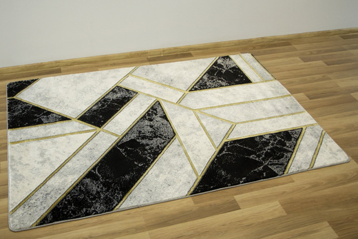 Dywan Diamond K4423G Geometryczny złote kreski