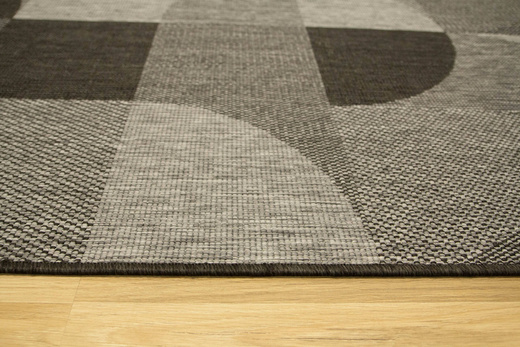 Dywan Dwustronny Sznurkowy Brussels 205498/11010 night silver Szary Grafit Geo Outdoor