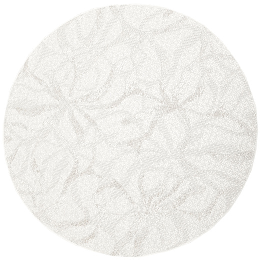 Okrągły Dywan Sznurkowy Haga 04720A l.grey/cream Szary Beż Krem Kwiaty Outdoor