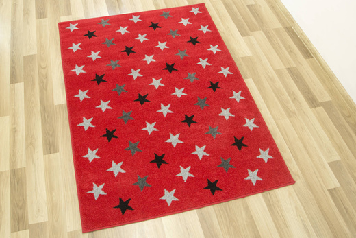 Dywan Fushe 2327 red/black Gwiazdy Czerwony Czarny