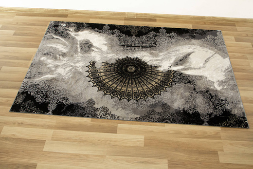 Dywan Tender 27237A black/l.grey Czarny Beż Krem Ornament Boutique