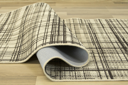 Antypoślizgowy Chodnik 19171/19 Brąz Kratka szerokość 80 cm