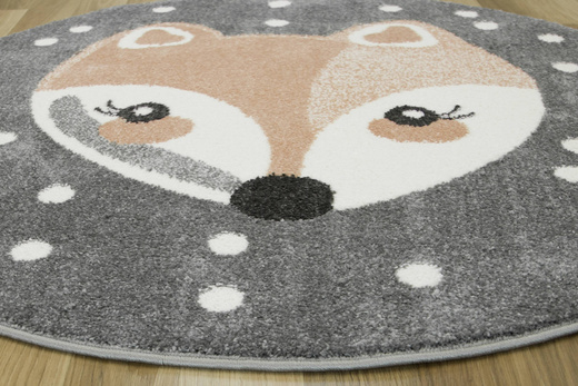 Okrągły Dywan Lima 1312B l.grey/cream Różowy Szary Lisek