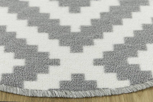 Antypoślizgowy Okrągły Dywan Romby Szary 19