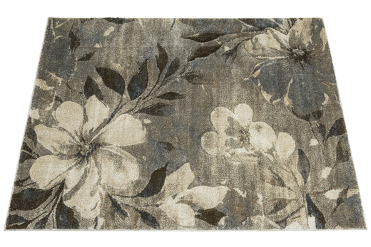 Dywan Kandy N040A l.beige/m.beig Szary Beżowy Kwiaty Grafit Fryz