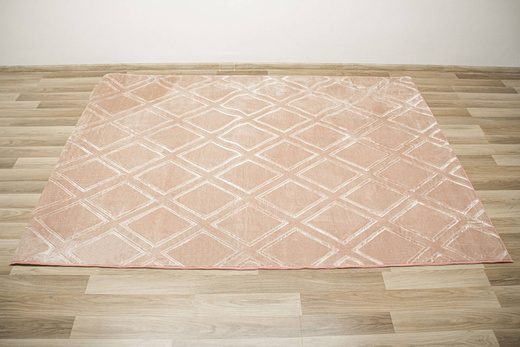 Dywan Palace 504377 Róż Pudrowy Pluszowy Romby