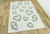 Dywan Slim pluszowy 6923 white/grey serca kremowo szare