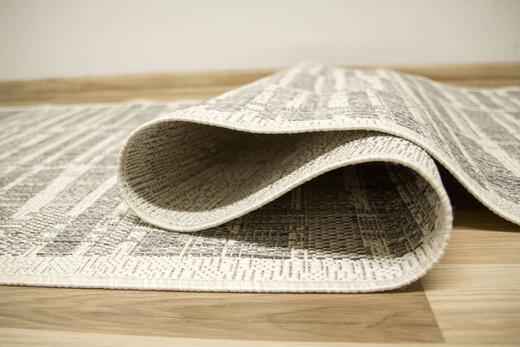 Sznurkowy Chodnik Terra Block 09 Szary Kremowy szerokość 67 cm