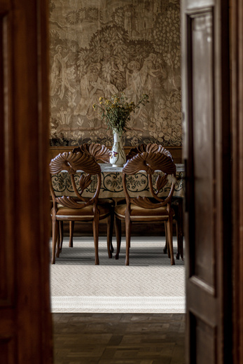 Dywan Milano 090 vizion/beige Beż Krem Ramka Frędzelki