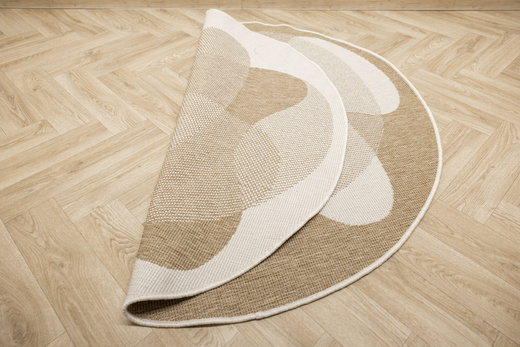 Okrągły Dwustronny Dywan Sznurkowy Brussels 205835/10820 Jute Beż Krem Koła Outdoor