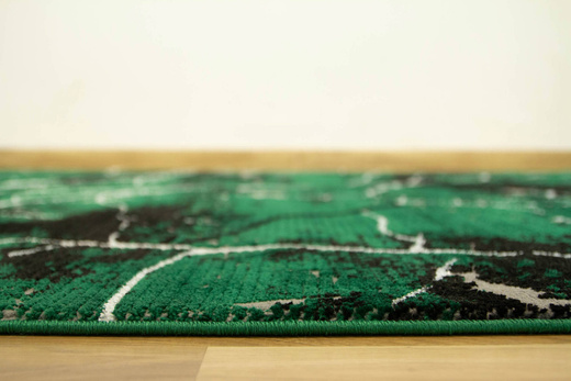 Dywan Diamond K8716Z Green Butelkowa Zieleń Srebrny Marmur