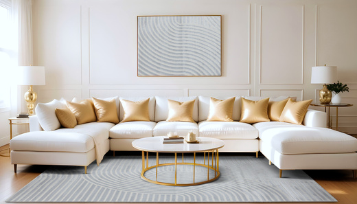 Dywan Nantes NT130G Grey/Grey Szary Pasy Geometria