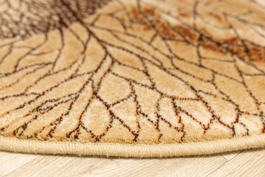 Okrągły Wełniany Dywan Isfahan Bellona Bursztyn