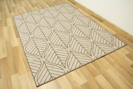 Dywan Dwustronny Sznurkowy Brussels 205647/10210 coffee Beż Krem Listki Outdoor