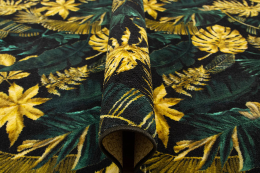 Dywan w Liście Palmy Monstera Gold Green