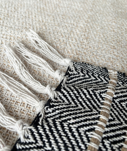 Bawełniany Koc Ines Beż Krem Paski