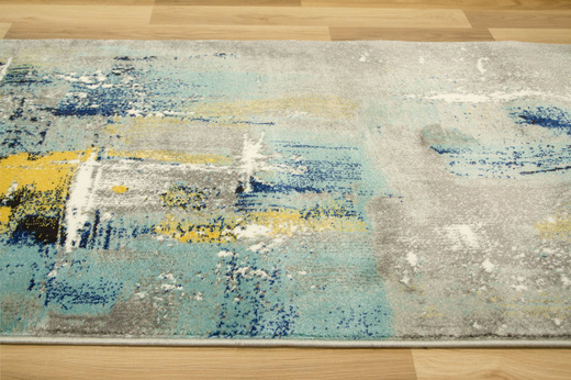 Chodnik Victoria 7657A l.grey/grey Abstrakcyjny Niebieski Żółty Szary szerokość 100 cm