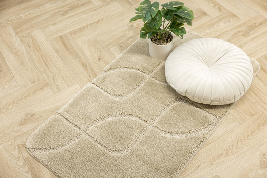 Dywanik Łazienkowy Antypoślizgowy Ivona Light Beige Jasny Beż Linie