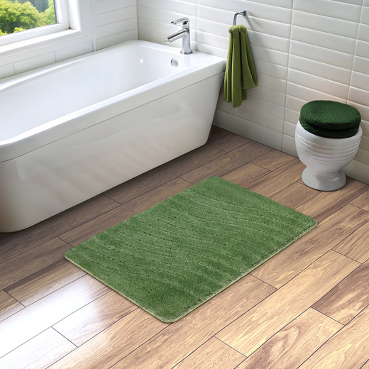 Dywanik Łazienkowy Antypoślizgowy Sara Sage Zielony Fale