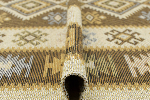 Dwustronny Dywanik Chodniczek Kilim Romby Miód