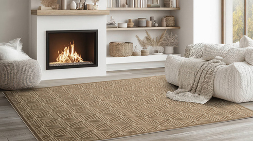 Dywan Teno F0336 Brown Geometria Trójkąty Brąz Beż