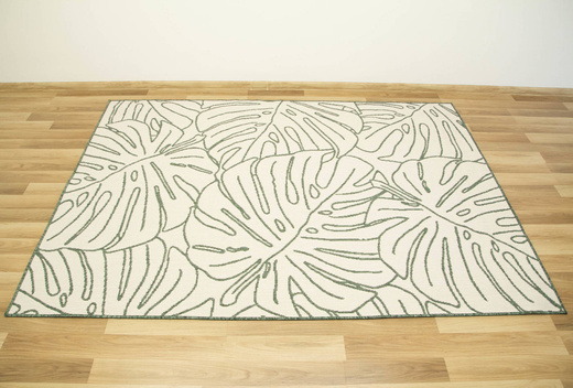 Dywan Dwustronny Sznurkowy Brussels 205625/10510 green w liście monstery Outdoor