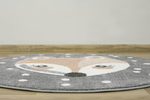 Okrągły Dywan Lima 1312B l.grey/cream Różowy Szary Lisek