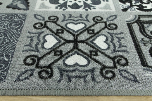 Antypoślizgowy Chodnik Patchwork Szary szerokość 120 cm