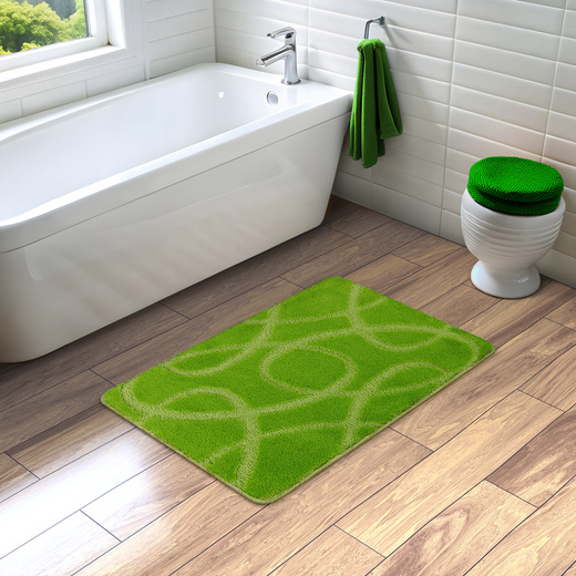 Dywanik Łazienkowy Antypoślizgowy Kobe Light Green Jasny Zielony Linie