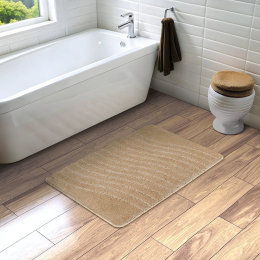 Dywanik Łazienkowy Antypoślizgowy Sara Beige Beż Fale