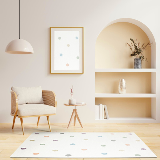 Dywan Dziecięcy Lima C275A cream/lila Krem Kropki