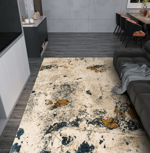 Wełniany Dywan Isfahan Clario Krem Marmur Terrazzo Beż