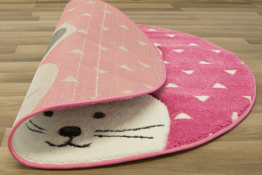 Okrągły Dywan Pastel Kids 52RVR Róż Zajączek